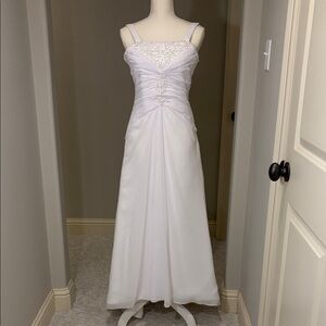 JJs House White Lace Prom Dress